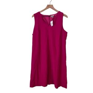 J Crew Factory Womens Pink Sleeveless Split Neck Suiting Dress Size 14 NWT BT110